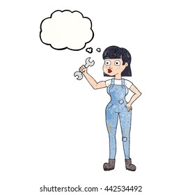 mujer mecánica de dibujos animados dibujados a mano libre