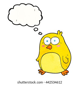 freehand drawn thought bubble textured cartoon bird