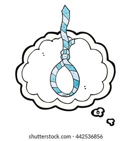 freehand drawn thought bubble textured cartoon work tie noose