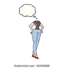 freehand drawn thought bubble textured cartoon headless body (add own photographs)