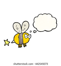 freehand drawn thought bubble textured cartoon angry bee