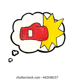 broche de pensamiento dibujado a mano libre textura de caricatura guante de boxeo