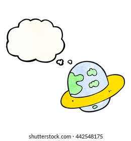 freehand gezeichnete Gedankenblase strukturierte Cartoon Planet