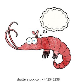 desenho à mão livre pensamento bolha texturizado desenho animado camarão