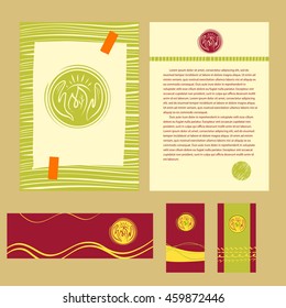 Freehand drawn vector logo massage beauty salon. Aesthetic medicine, health, body shaping, fitness. Corporate identity, banner and logotype on color background.