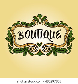 Freehand drawn vector logo template for beauty, cosmetic and fashion salon and boutique. Vector logo design concept