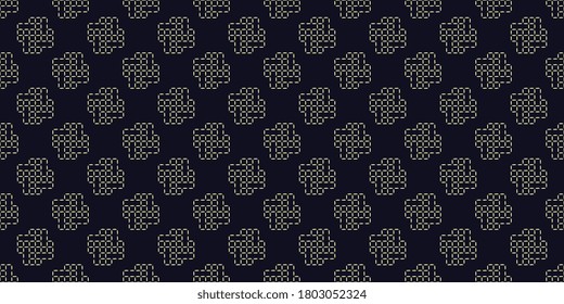 Freehand embroidered houndstooth pattern kantha boro ethnic style micro stitch line drawn texture. Simplicity concept jacquard design embroidery for apparel textile, denim jeans cloth, bags, package.