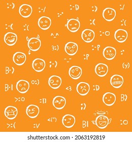 freehand emoticon abstract for background and pattern