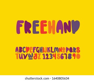 Freehand font set in vector format