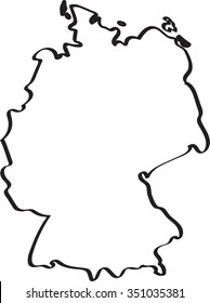 Freehand German map sketch on white background. Vector illustration.