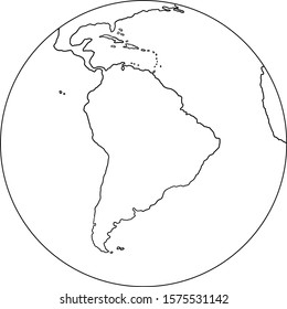 Freehand globe world map sketch on white background. 