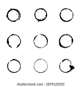 Freehand grunge design background. Circle ornament paint brush. Handdrawn geometric print. vector eps 10.