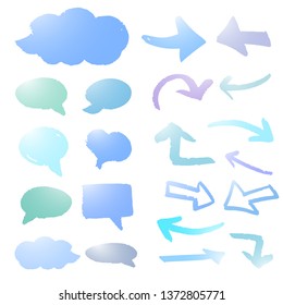 Freehand hand drawn material set of various lines and patterns