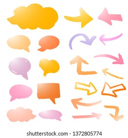 Freehand hand drawn material set of various lines and patterns