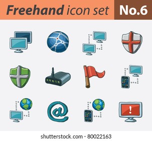 Freehand icon set - internet