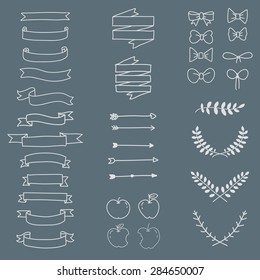 Freehand icon set minimal style, vector