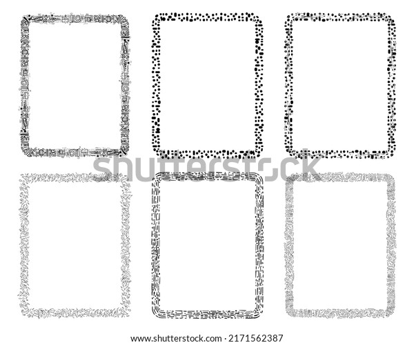 Freehand line, Doodle borders clipart,\
various shapes of doodle style, Decorative elements, Teacher\
clipart, Whimsical Borders for Patterned\
Frames.