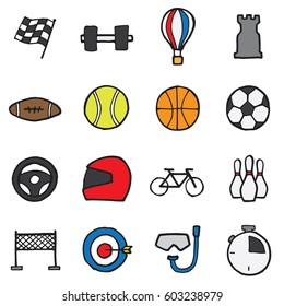 Freehand line icons for business, banking, contact, social media, technology, logistic, education, sport, medicine, travel, weather, construction, arrow.