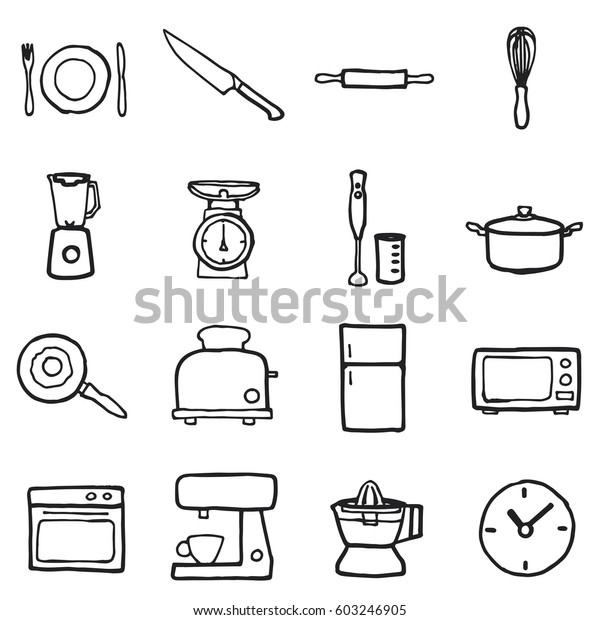 Freehand Line Icons Business Banking Contact Stock Vector (Royalty Free ...