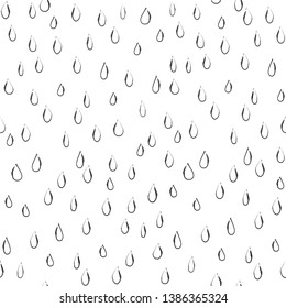 Freehand linear black ink seamless patterns. Modern stylish ink texture. Cute hand drawn endless - Vector 