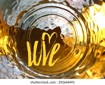 Freehand Love message. CD cover design. Blurred daylight city life vector background illustration. Valentines Day greeting card. 