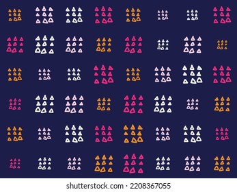 Patrón de mano libre Triángulo Formas tela Patrón sin costura Diseño Geométrico Africano-Americano tradicional ilustraciones vectoriales tradicionales orientales. Estilo bordado.