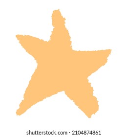 Estrella de lápiz de mano libre. Estrella dura. Estrella pentagonal. Sencillo, moderno y astronómico. Elemento para crear un diseño. 