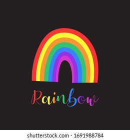 Freehand rainbow image. Funny picture.