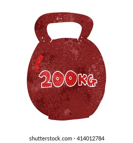 freehand retro cartoon 20kg kettle bell