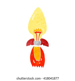 freehand retro cartoon amazing rocket ship of an idea