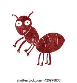 freehand retro cartoon ant