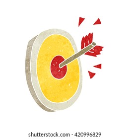 freehand retro cartoon arrow hitting target