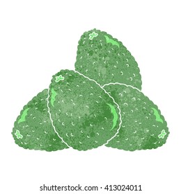 freehand retro cartoon avocados