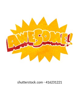 freehand retro cartoon awesome symbol