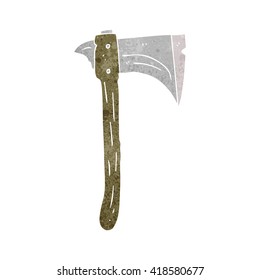 freehand retro cartoon axe
