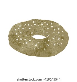 freehand retro cartoon bagel