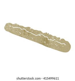 freehand retro cartoon baguette
