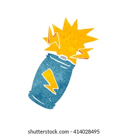 freehand retro cartoon battery sparking
