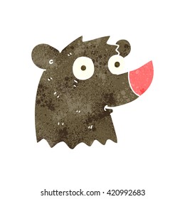 freehand retro cartoon bear