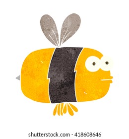 freehand retro cartoon bee