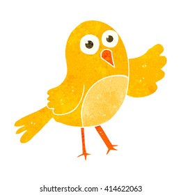 freehand retro cartoon bird