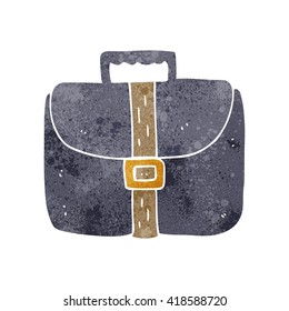 freehand retro cartoon briefcase