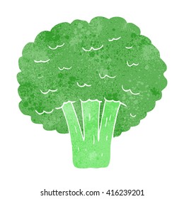 freehand retro cartoon broccoli