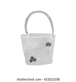 freehand retro cartoon bucket