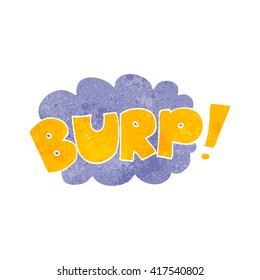 freehand retro cartoon burp text