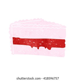 tarta de dibujos animados retro a mano libre
