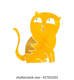 freehand retro cartoon cat