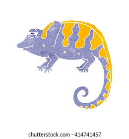 freehand retro cartoon chameleon