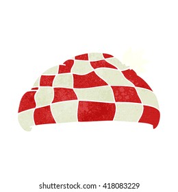 freehand retro cartoon checked hat