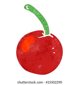 freehand retro cartoon cherry